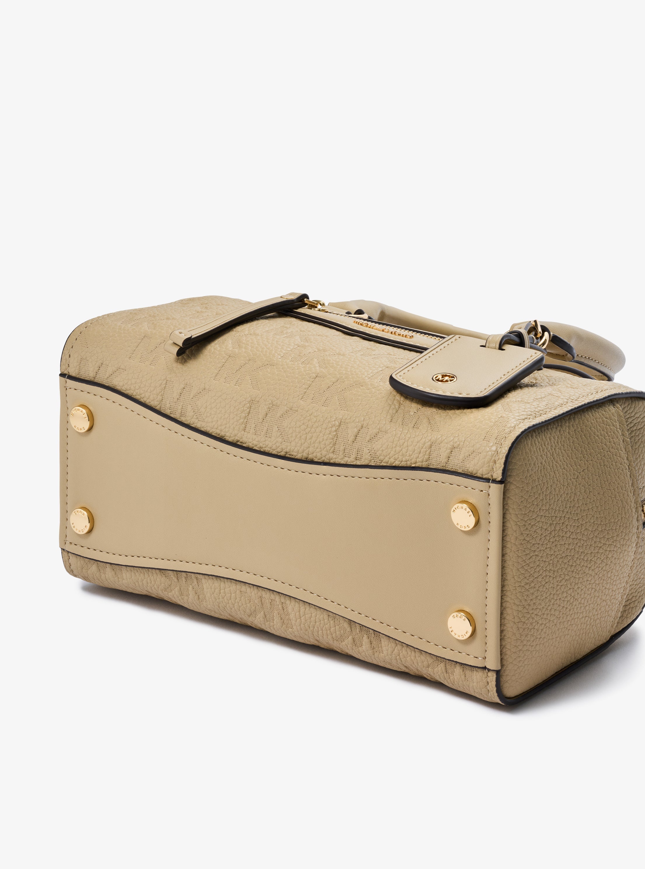 JET SET TRAVEL ロゴエンボスレザー ダッフルクロスボディバッグ エクストラスモール