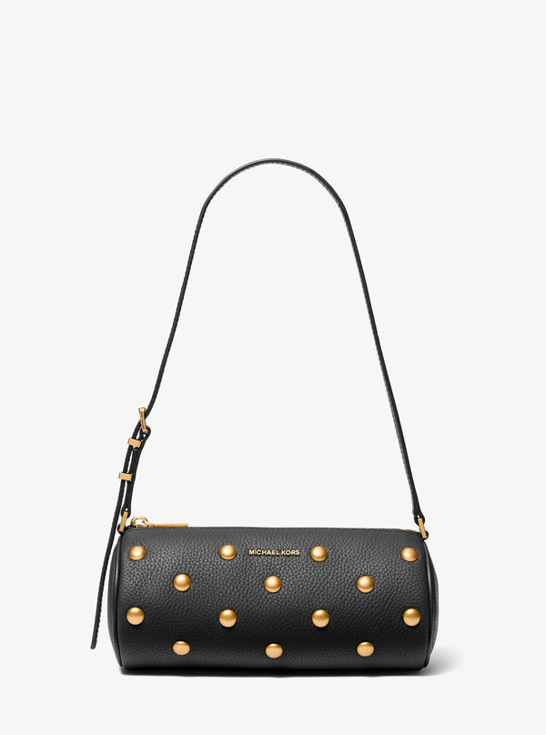 IZZY スタッズ ぺブルレザー バレルポシェット スモール