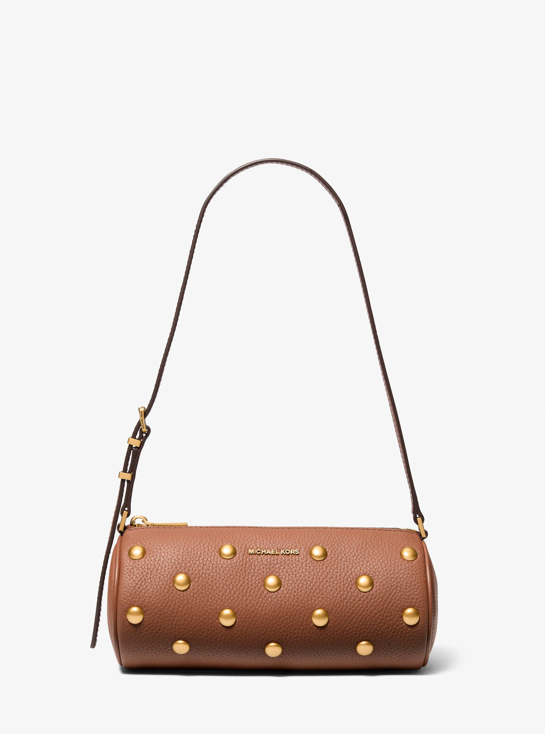 IZZY スタッズ ぺブルレザー バレルポシェット スモール