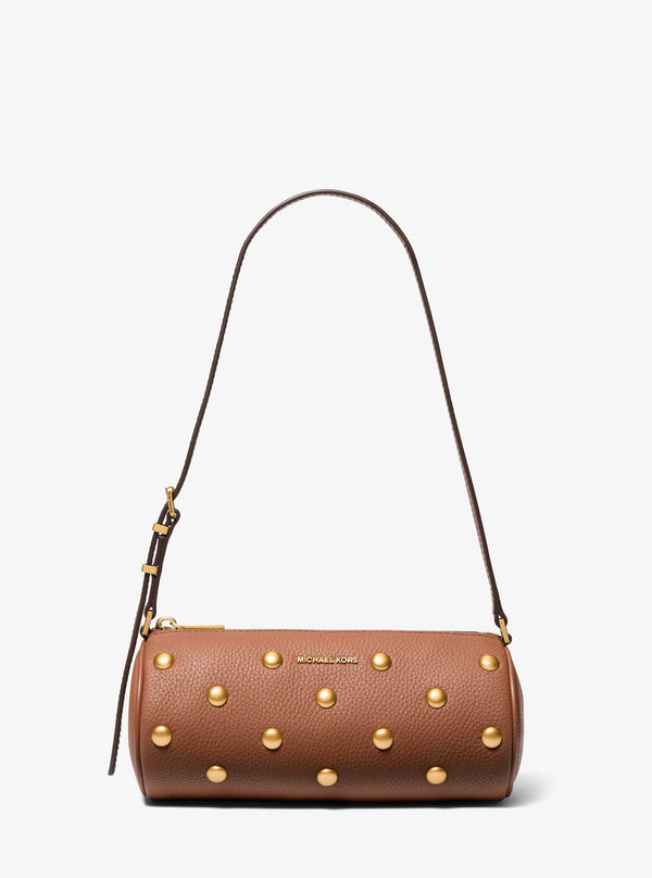 IZZY スタッズ ぺブルレザー バレルポシェット スモール