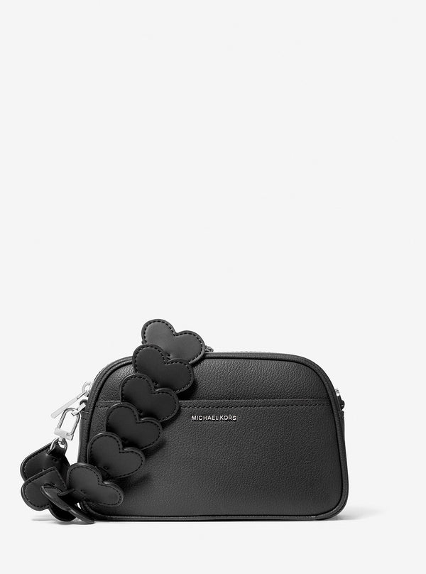 JET SET レザー & ハート エンブリッシュ ストラップ カメラバッグ スモール