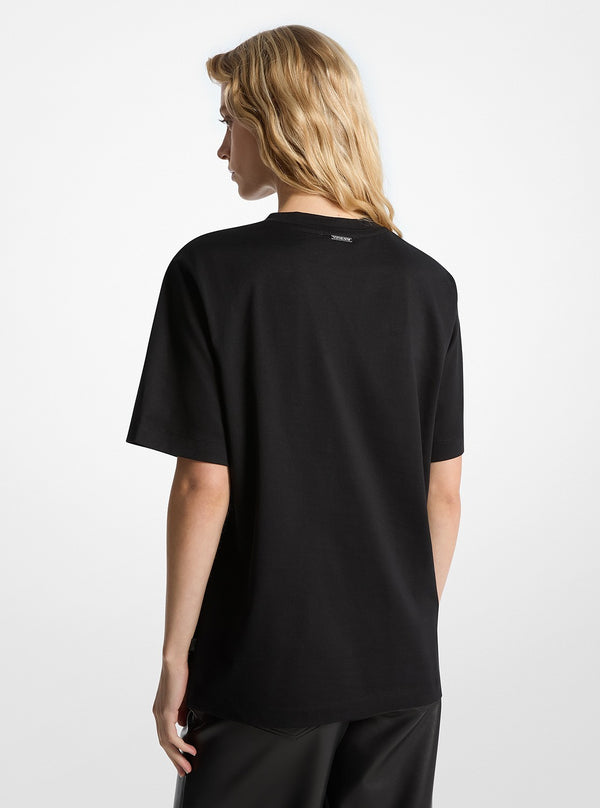 ロゴ エンボス コットン Tシャツ