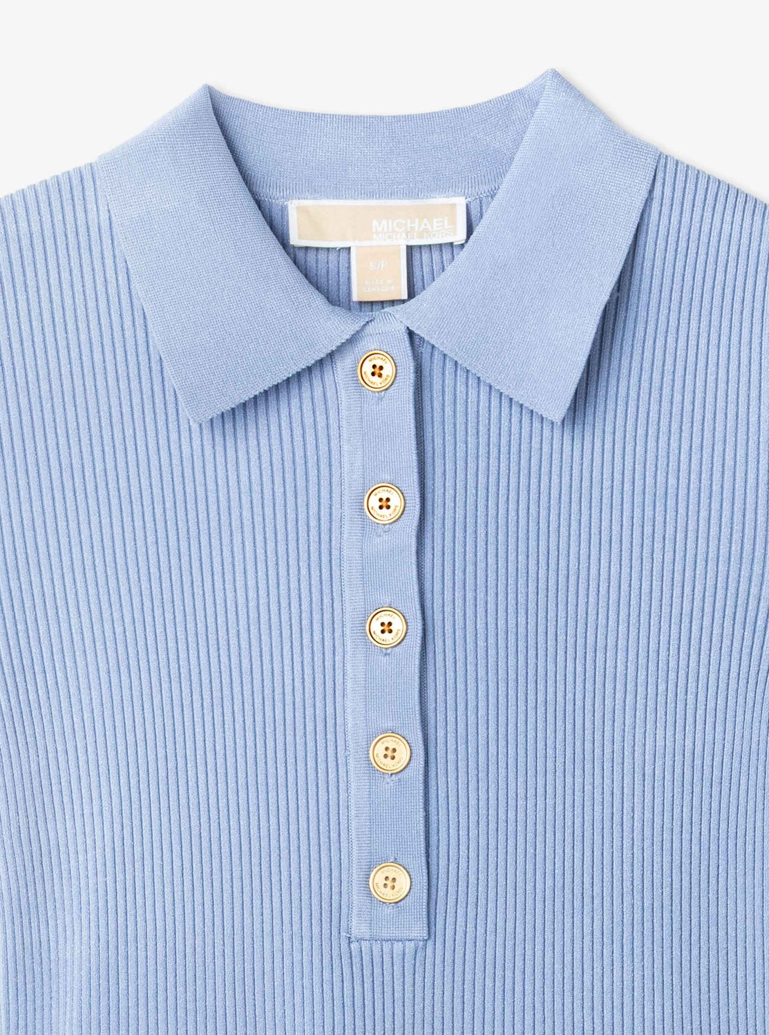 リブ ストレッチ ニット ポロ ドレス