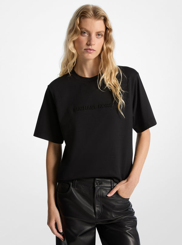 ロゴ エンボス コットン Tシャツ