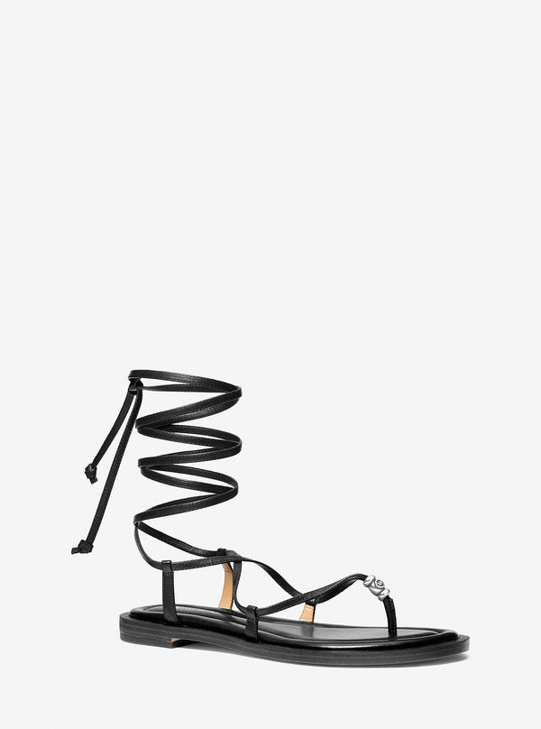 KHLOE レザー レースアップ サンダル