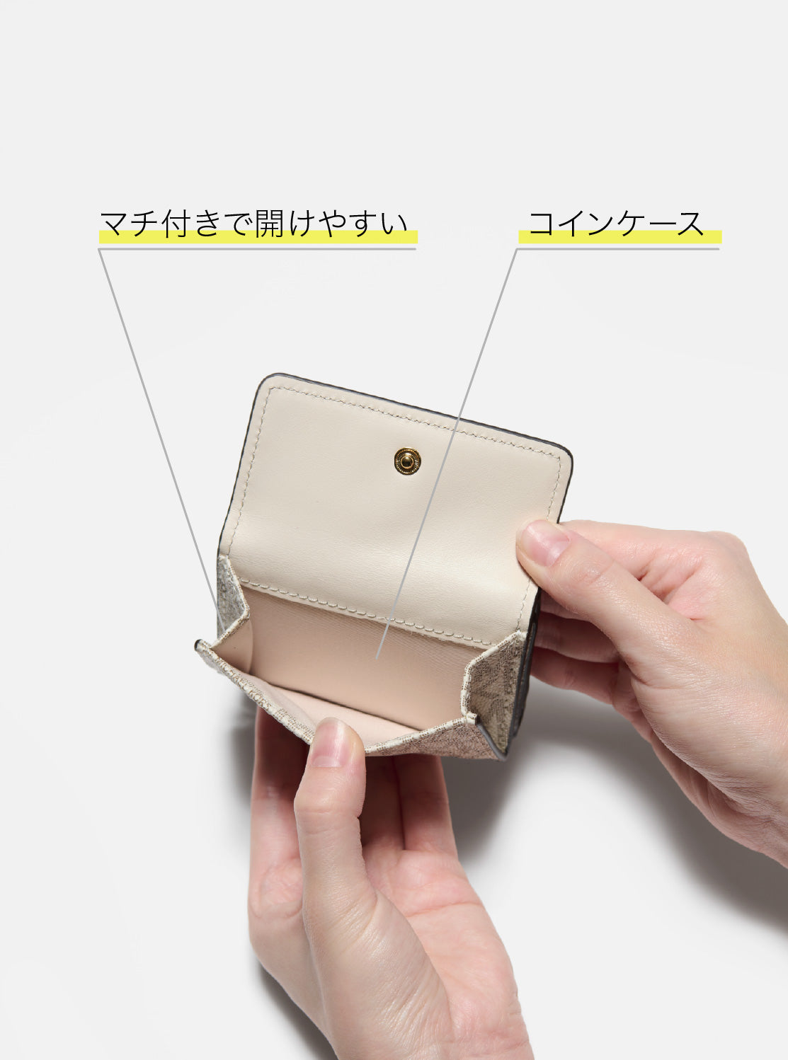 MK FACET トライフォールド フラップ ウォレット スモール - MK